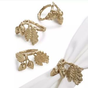 Gold napkin rings set of 4 NWT